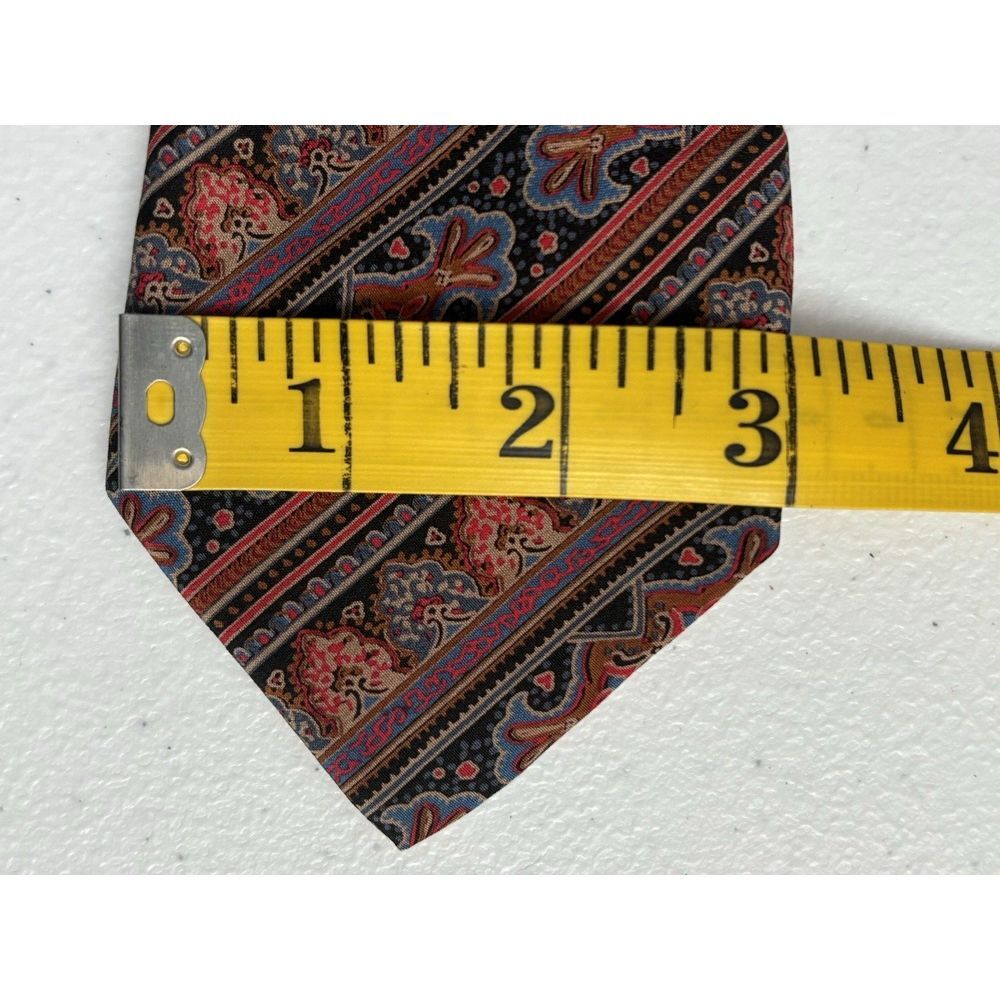 Mario Valentino Men's Made in‎ Italy Short Narrow Multicolor Silk Tie - Picture 6 of 7